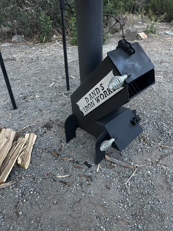 D and S Iron Works Iron Rocket Stove side plate and firebox detail